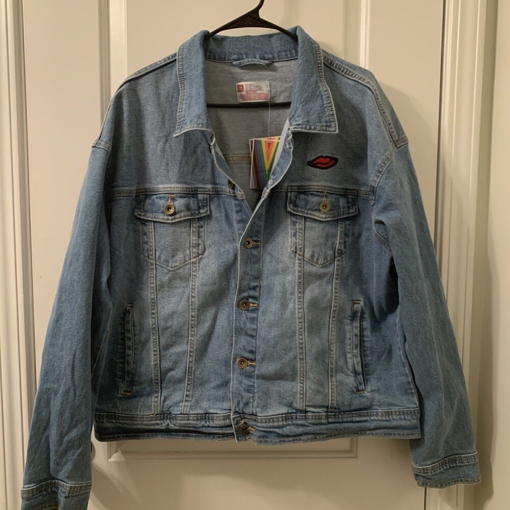 Take Pride Men's Blue Jean Jacket Button New York Stonewall Riots 1969 Size XXL